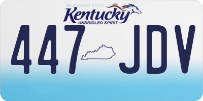 KY license plate 447JDV
