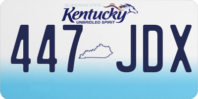 KY license plate 447JDX