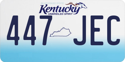 KY license plate 447JEC