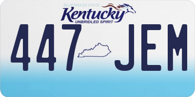 KY license plate 447JEM