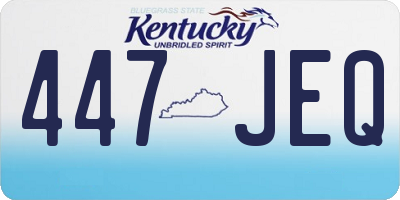 KY license plate 447JEQ