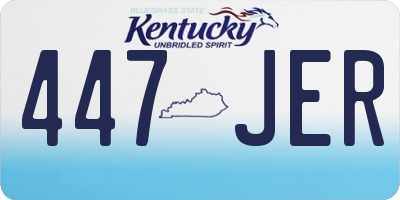 KY license plate 447JER
