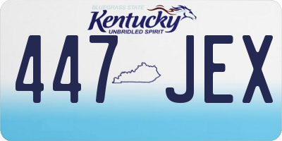 KY license plate 447JEX