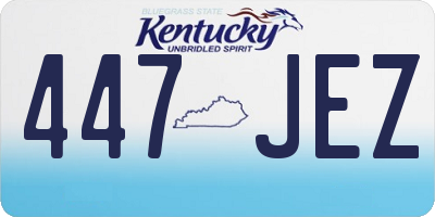 KY license plate 447JEZ