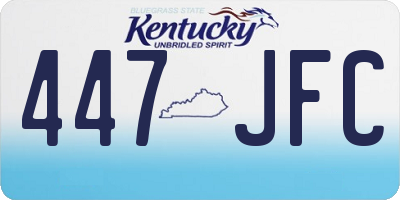 KY license plate 447JFC