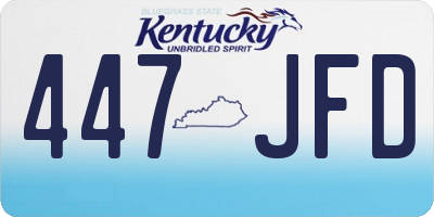 KY license plate 447JFD