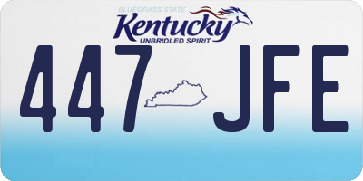KY license plate 447JFE