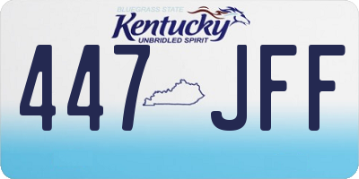 KY license plate 447JFF