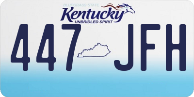 KY license plate 447JFH