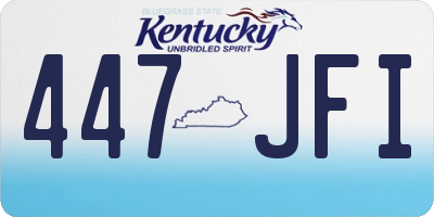 KY license plate 447JFI