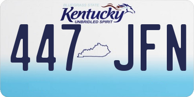 KY license plate 447JFN