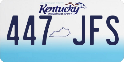 KY license plate 447JFS