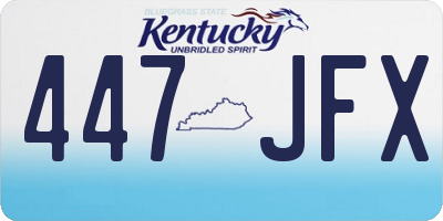 KY license plate 447JFX