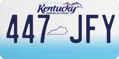 KY license plate 447JFY