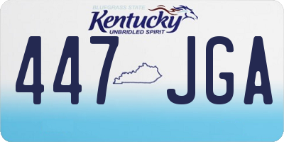 KY license plate 447JGA