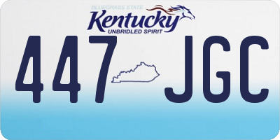 KY license plate 447JGC
