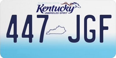 KY license plate 447JGF