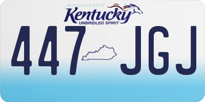KY license plate 447JGJ