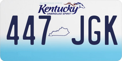 KY license plate 447JGK