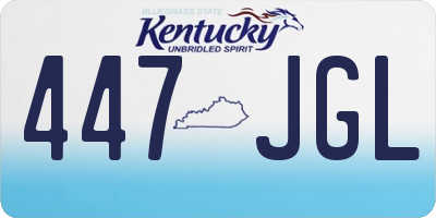 KY license plate 447JGL
