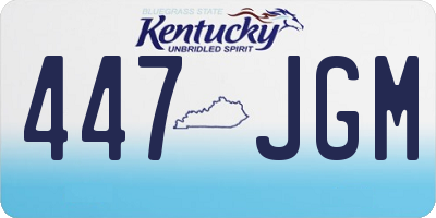 KY license plate 447JGM