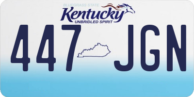 KY license plate 447JGN