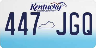 KY license plate 447JGQ