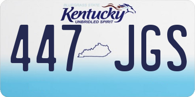 KY license plate 447JGS