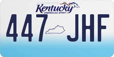 KY license plate 447JHF