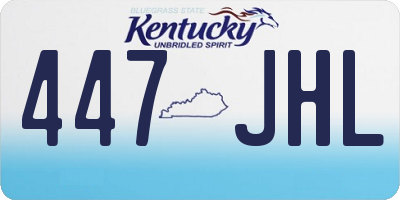KY license plate 447JHL