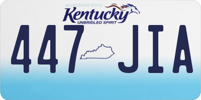 KY license plate 447JIA