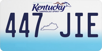 KY license plate 447JIE