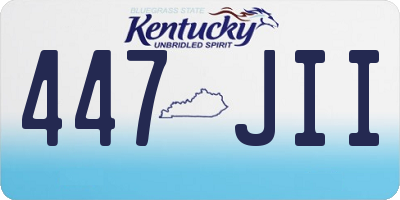 KY license plate 447JII