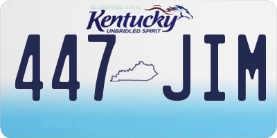 KY license plate 447JIM