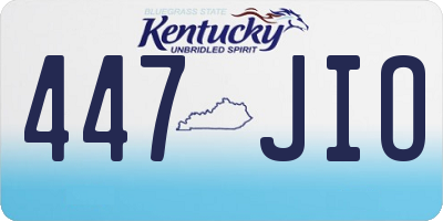 KY license plate 447JIO