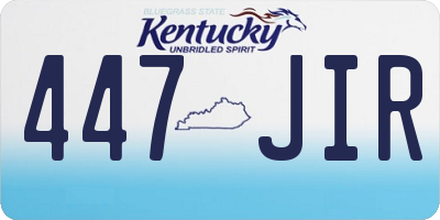KY license plate 447JIR