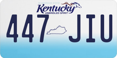 KY license plate 447JIU