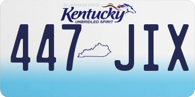 KY license plate 447JIX