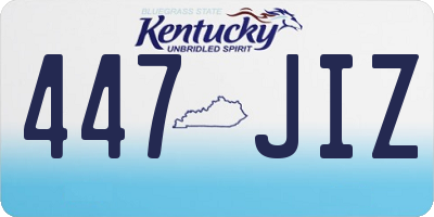 KY license plate 447JIZ
