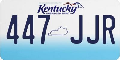 KY license plate 447JJR