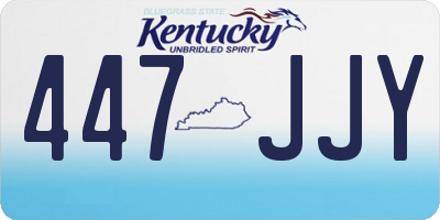 KY license plate 447JJY