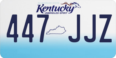KY license plate 447JJZ