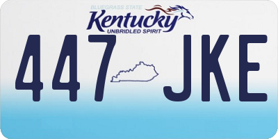 KY license plate 447JKE