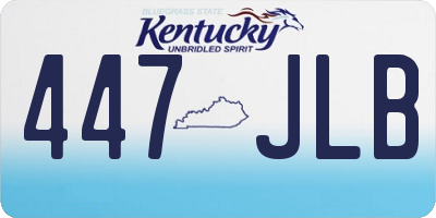 KY license plate 447JLB