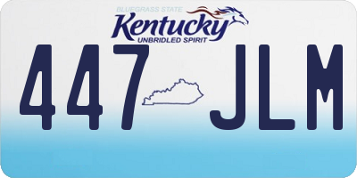 KY license plate 447JLM