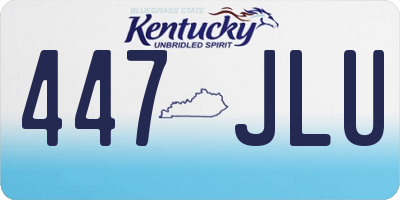 KY license plate 447JLU