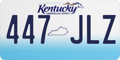 KY license plate 447JLZ