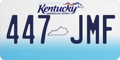 KY license plate 447JMF