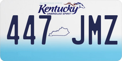 KY license plate 447JMZ