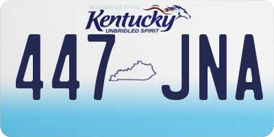 KY license plate 447JNA